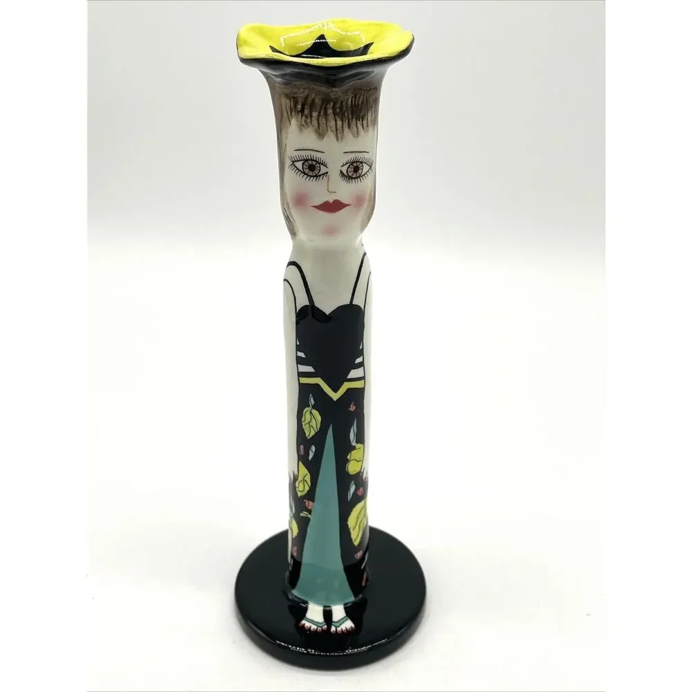 Susan Paley Bella Casa 10.5” Candle Holder Bud Vase Ganz Colorful Art Sculpture